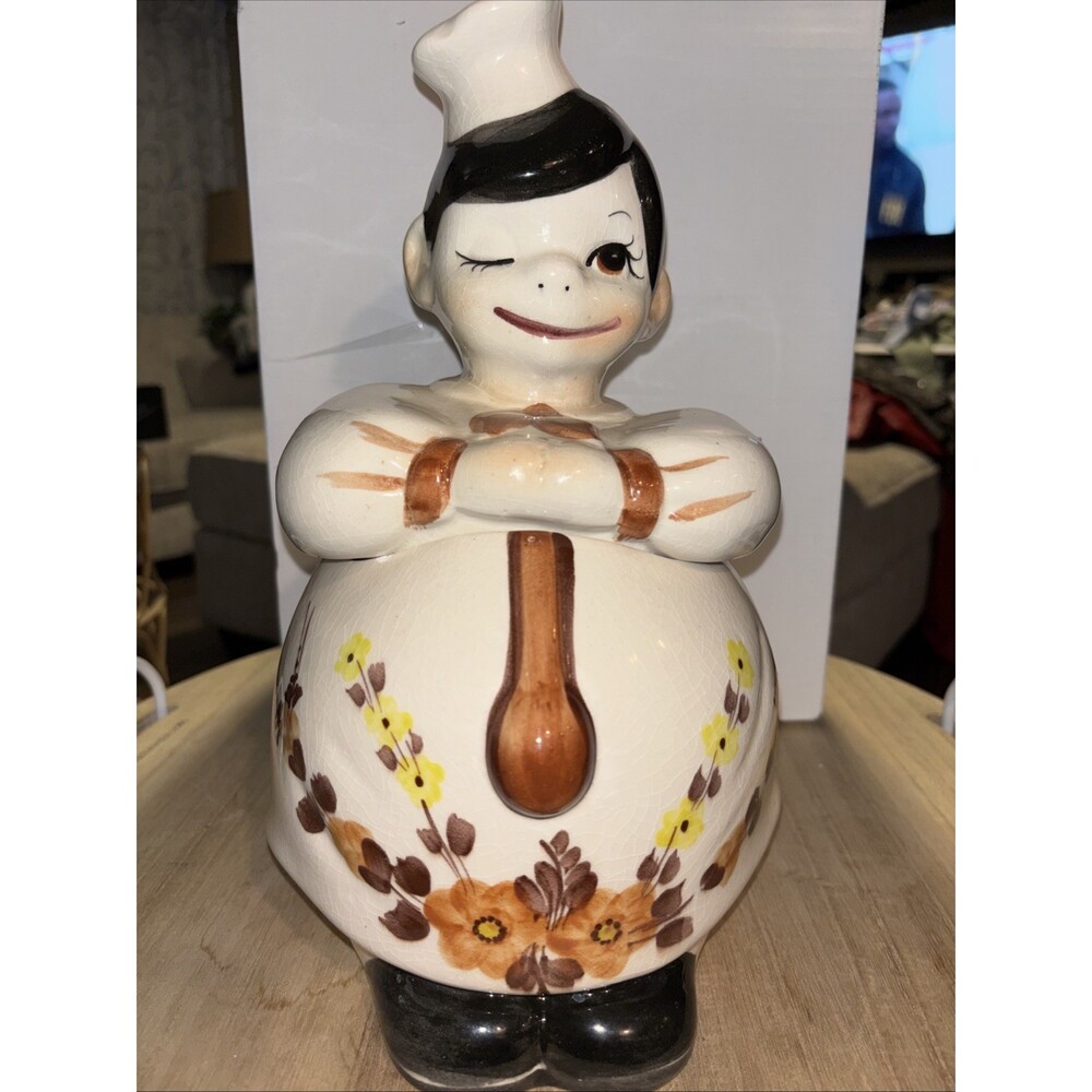 Vintage Acuario Mexican Art Winking Chef Ceramic Cookie Jar